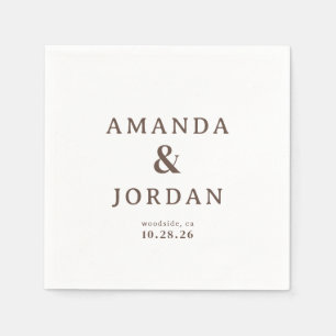 Servilleta De Papel Tipografía Marrón Elegante