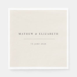 Servilleta De Papel Tipografía minimalista boda beige suave