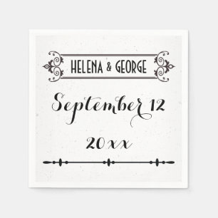 Servilleta De Papel Tipografía moderna, boda de marco vintage