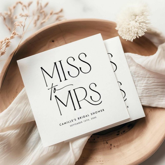 Servilleta De Papel Tipografía moderna Ducha de novias (Elegant Modern Bridal Shower Napkins)