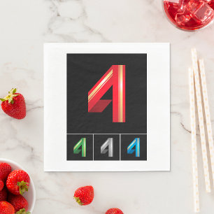 Servilleta De Papel Tipografía moderna número 4 geométrica elegante