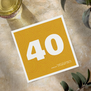 Servilleta De Papel Tipografía Negrita Moderna Cumpleaños 40