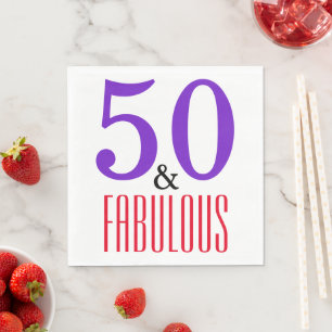 Servilleta De Papel Tipografía para fiesta de cumpleaños 50 y fabuloso