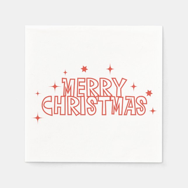 Servilleta De Papel Tipografía Retro Feliz Navidad (Anverso)