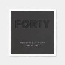 Tipografía Retro Moderna Negra Cumpleaños 40