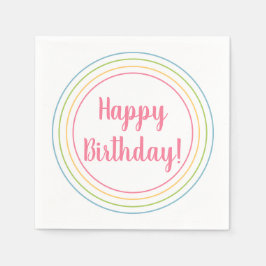 Servilleta De Papel Tipografía rosa del Pastel Pastel de cumpleaños fe