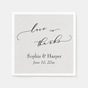 Servilleta De Papel Tipografía Sencilla de Lujo en Script Amor y Graci