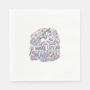 Servilleta De Papel Tipografía Vectorial Premium Unicornio Hace la Vid