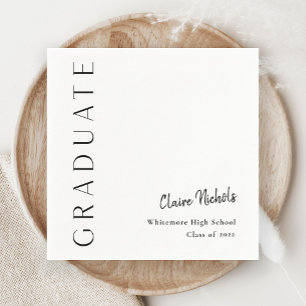 Servilleta De Papel Tipografía Vertical Moderna Graduación