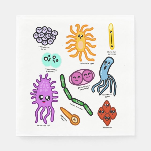 Servilleta De Papel Tipos De Bacterias (Anverso)