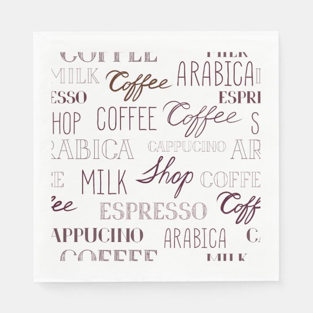 Servilleta De Papel Tipos De Bebidas De Café (Anverso)