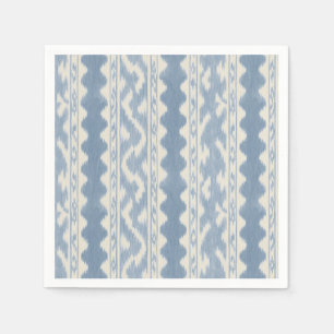 Servilleta De Papel Tira de Ikat Azul Tormenta, Carrito de Bar