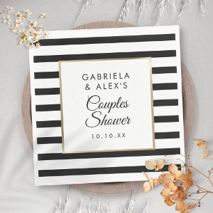 Servilleta De Papel Tira Negra Elegante Regalo de Boda para Parejas