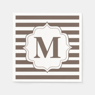 Servilleta De Papel Tiras Beige Monograma personalizado