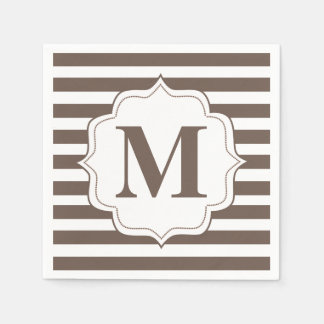 Servilleta De Papel Tiras Beige Monograma personalizado