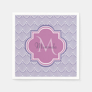 Servilleta De Papel Tiras de Arco de Violeta Ultra Orquídea Monograma