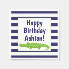 Servilleta De Papel Tiras de rugby Alligator Napkins Fiesta personaliz