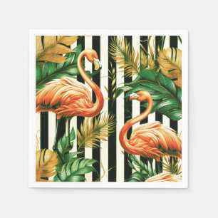 Servilleta De Papel Tiras retro vintage Flamingo