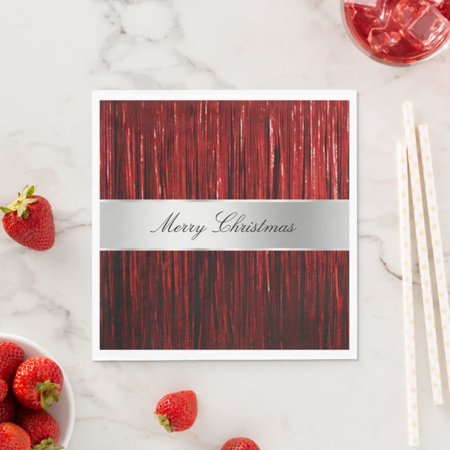 Servilleta De Papel Tiras Tinsel de Glam Rojo (In situ)