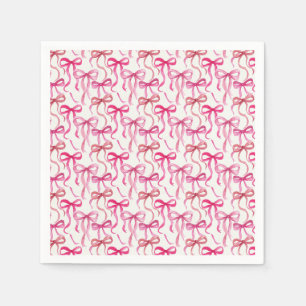 Servilleta De Papel Tiro de lazo de cinta de acuarela rosa multi capri