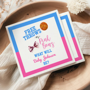 Servilleta De Papel Tiros Libres o Lazos Rosas Baloncesto Revelación d
