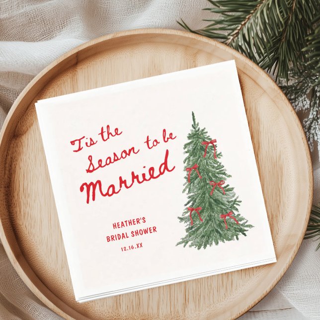 Servilleta De Papel Tis the Season to be Married Holiday Bridal Shower (Subido por el creador)