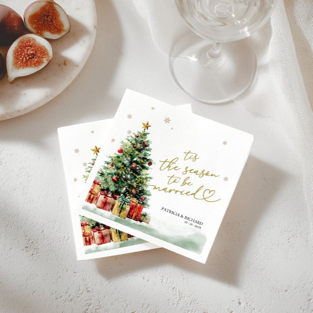 Servilleta De Papel Tis the Season to be Married Wedding (Subido por el creador)