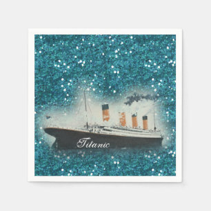 Servilleta De Papel Titanic Sapphire Purpurina White Star Line Ship