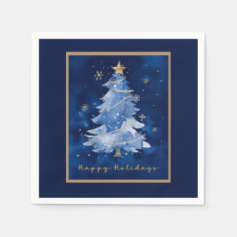 Servilleta De Papel Title:
Happy Holidays Elegant Navy Gold Christmas