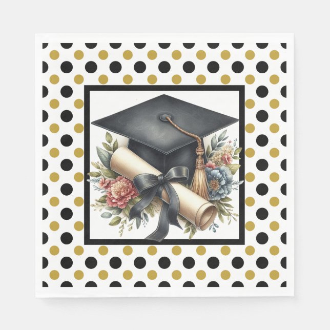 Servilleta De Papel Título De Graduación Y Diploma (Anverso)