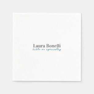 Servilleta De Papel Título de nombre simple minimalista moderno profes