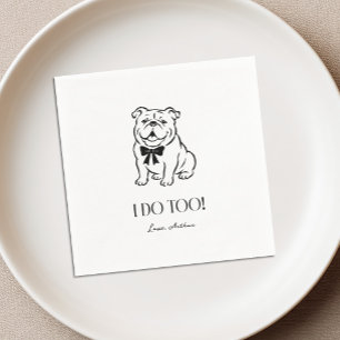 Servilleta De Papel Título: Servilletas de cóctel para boda de bulldog