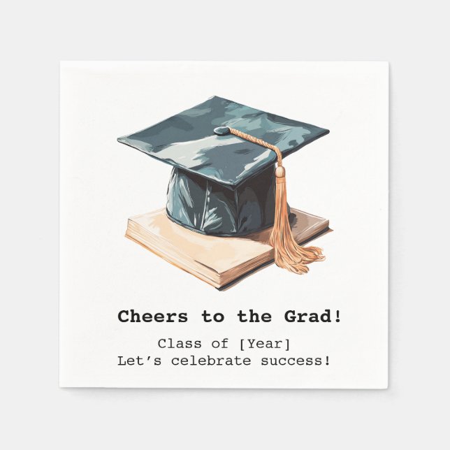 Servilleta De Papel Título y libro de graduación (Anverso)