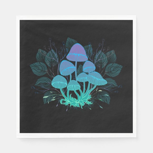 Servilleta De Papel Toadstools en Bushes (Anverso)