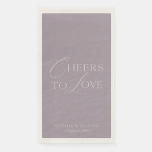 Servilleta De Papel Toalla de boda “Brindis al Amor” en color taupe la