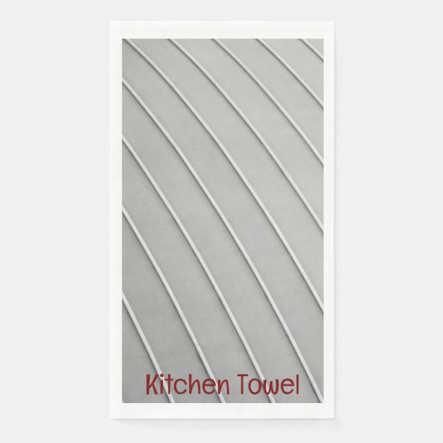 Servilleta De Papel Toalla de cocina de franjas grises blancas (Anverso)