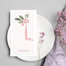 Toalla de huésped para Navidades de Bow Holly Berr