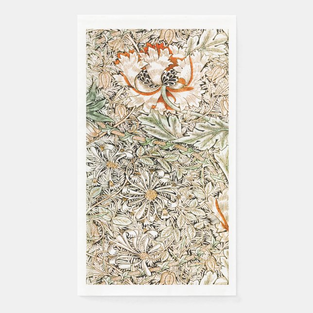 SERVILLETA DE PAPEL TOALLA DE HUÉSPEDES : WILLIAM MORRIS : HONEYSUCKLE (Anverso)