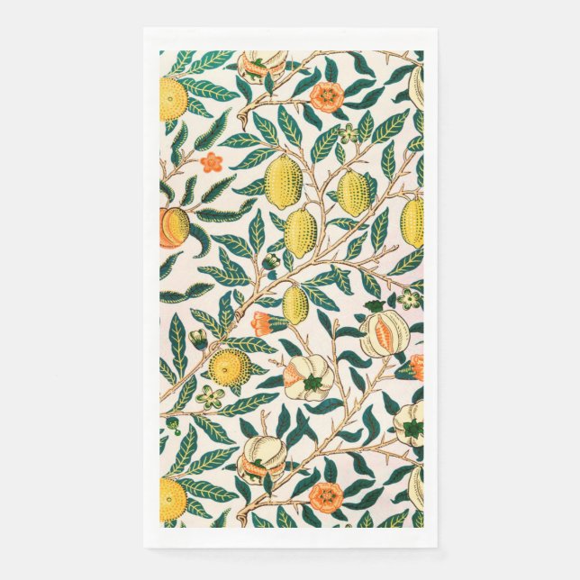 SERVILLETA DE PAPEL TOALLA DE HUÉSPEDES : WILLIAM MORRIS : POMEGRANADO (Anverso)