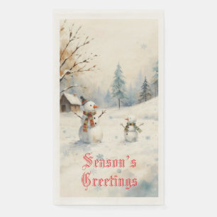 Servilleta De Papel Toalla De Invierno De Snowman