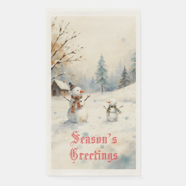 Servilleta De Papel Toalla De Invierno De Snowman (Anverso)