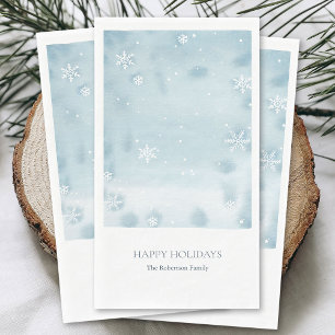 Servilleta De Papel Toalla de Invitado Copo de Nieve Acuarela Azul Pol