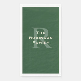 Servilleta De Papel Toalla de invitado de papel monográfico verde y de