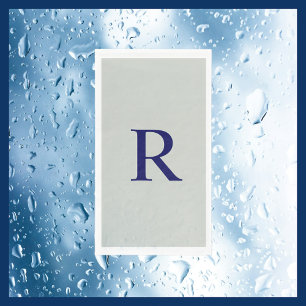 Servilleta De Papel Toalla de invitado de papel monogramado azul gris 