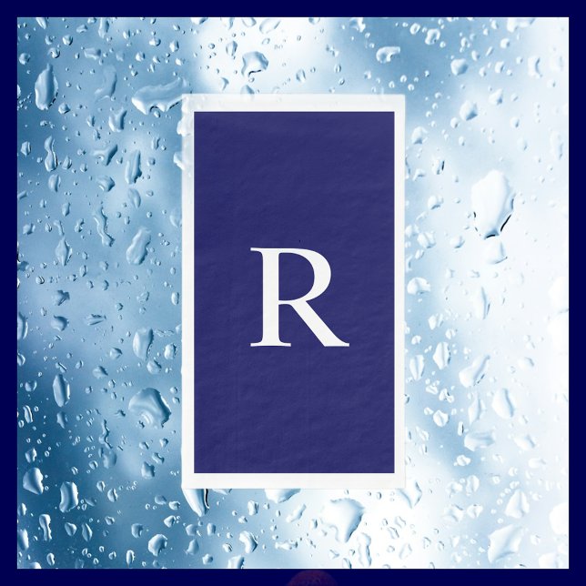 Servilleta De Papel Toalla de invitado de papel monogramado azul y bla (Subido por el creador)