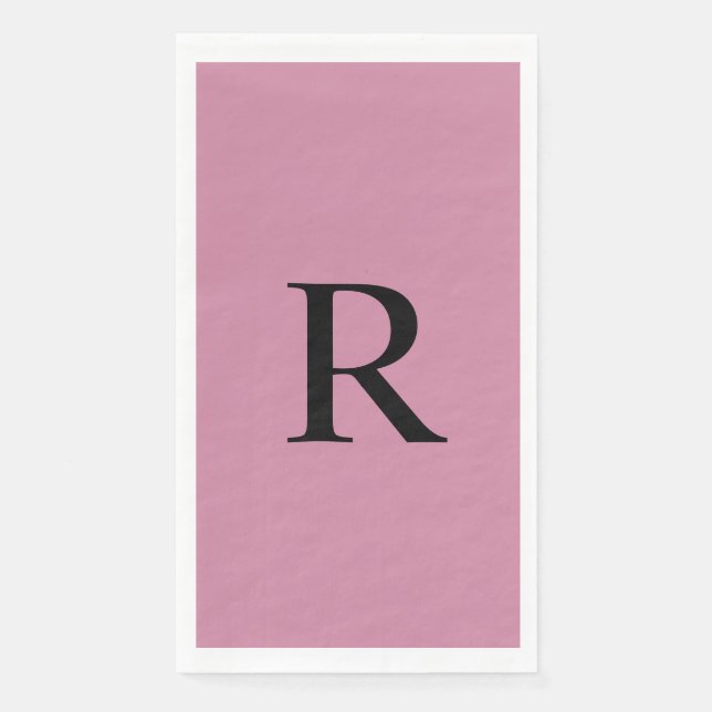 Servilleta De Papel Toalla de invitado de papel monogramado rosa Rosa  (Anverso)