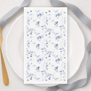 Servilleta De Papel Toalla de Invitado Floral Azul Polvoriento