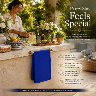 Servilleta De Papel Toalla de Invitado Minimalista Azul Real