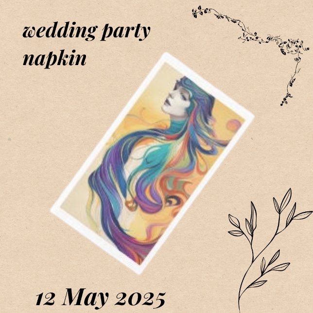 Servilleta De Papel Toalla de invitado moderna de avatar de mujer (Subido por el creador)