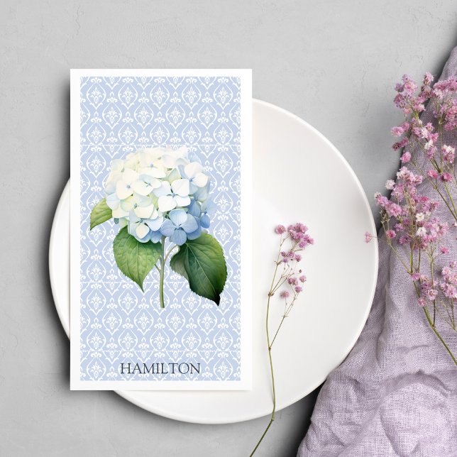 Servilleta De Papel Toalla de invitado personalizada Hydangea Blue Dam (Subido por el creador)
